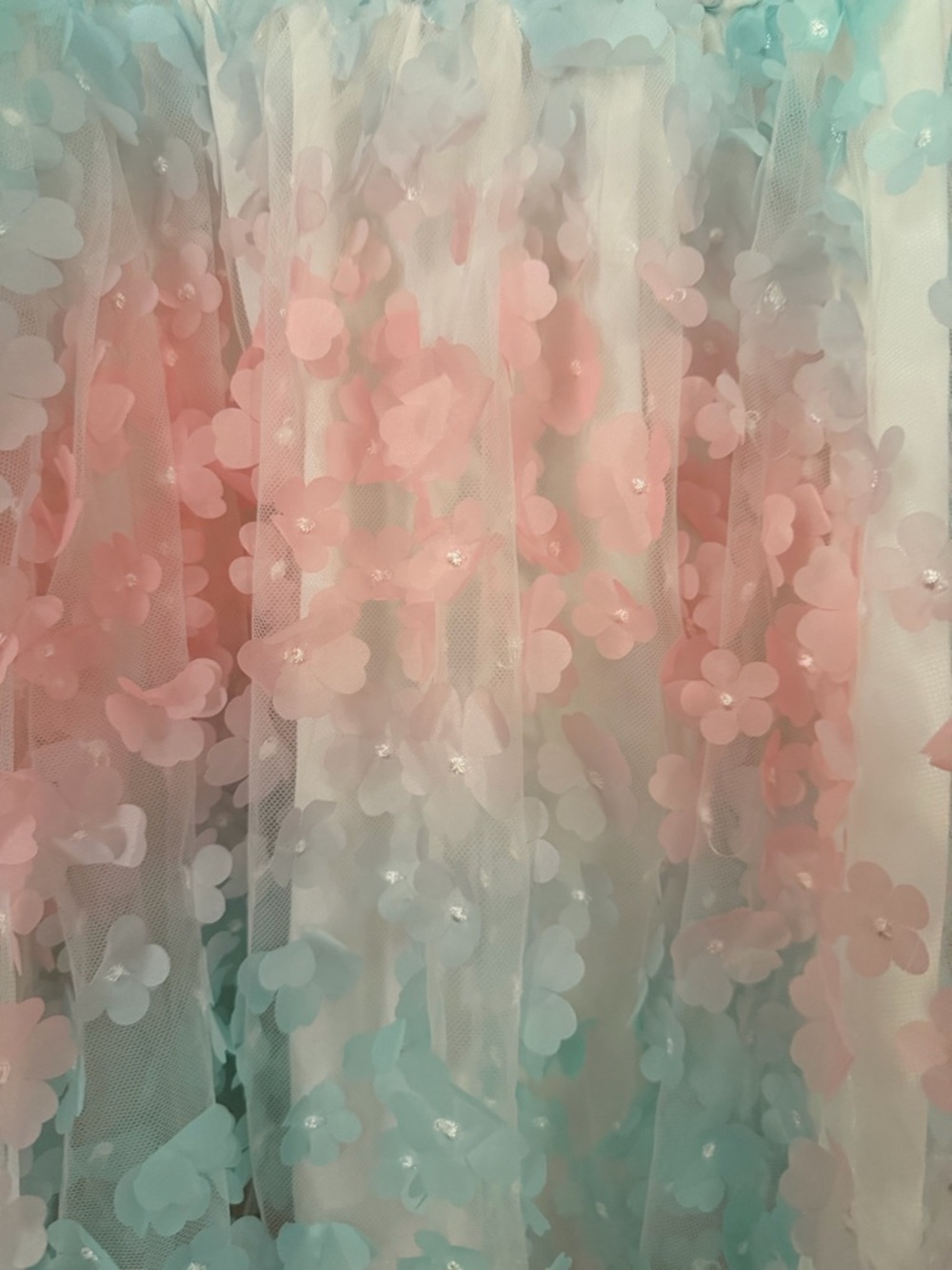 Storia Pink & Blue Floral Appliqué Mini Dress - Picture 2 of 9